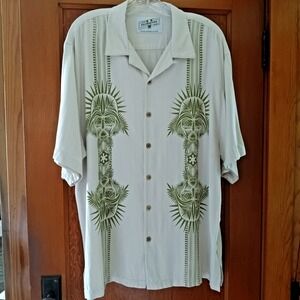 Star Wars Celebration V 5 Silk Blend Darth Vader Aloha Hawaiian Shirt Cream  L